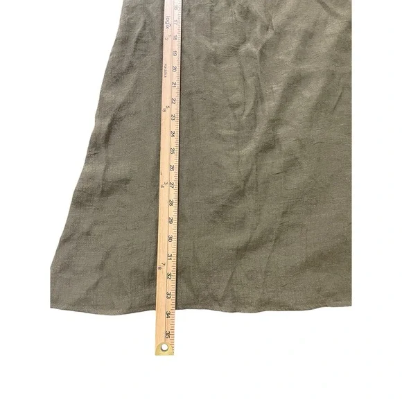 Naif Tunic Dress Small Olive Green Ruffle Sleeve O Ring Popover Boho Casual - Picture 3 of 7